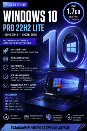 Win 10 x64 Pro Rus 22H2 miniOS